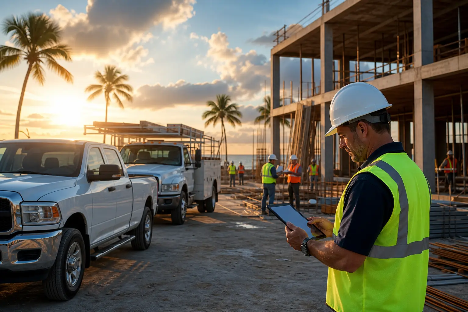 Florida contractor insurance report with jobsite documentation and construction risk imagery.